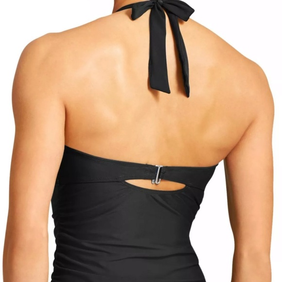 Athleta Black Halter Tara Tankini Swimsuit 32 B/C NWT - Picture 2 of 11